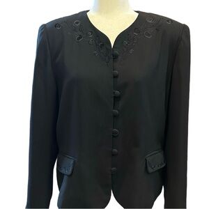 Sweetbriar Elegant Black Embroidered Women's Jacket | Size 14